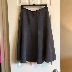 Faux suede midi skirt